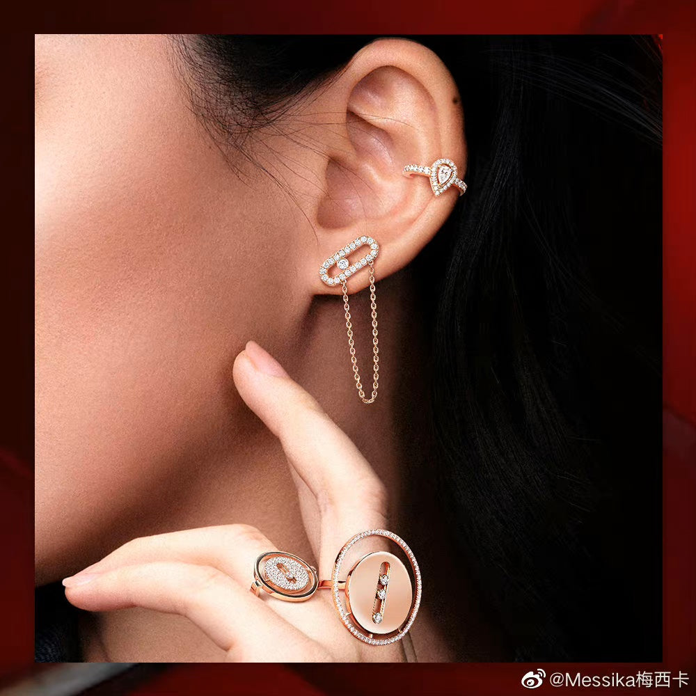 Messika Move Uno Chaine Cubic Zirconia Earrings