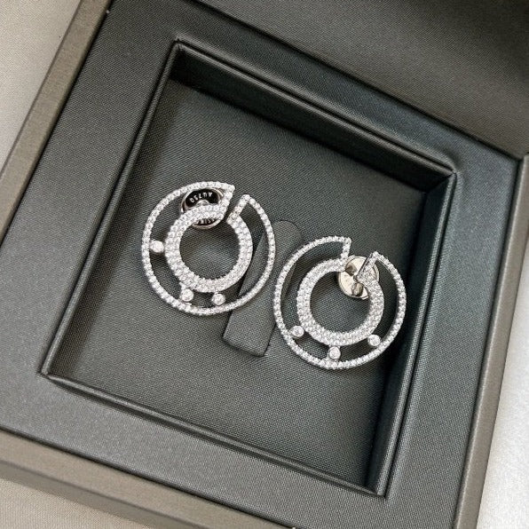 Messika Creoles Move Romane Paved Silver Cubic Zirconia Earrings