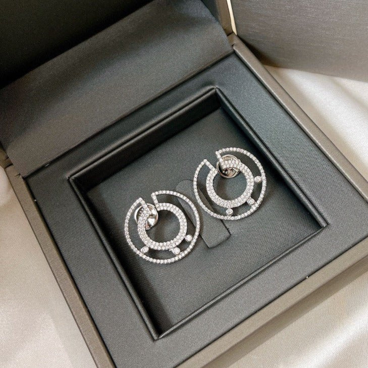 Messika Creoles Move Romane Paved Silver Cubic Zirconia Earrings