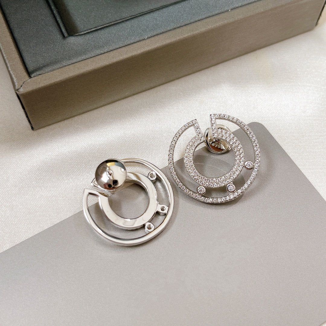 Messika Creoles Move Romane Paved Silver Cubic Zirconia Earrings