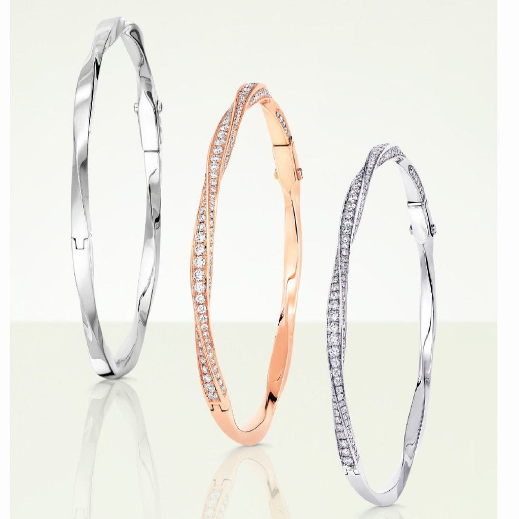 Graff Spiral Paved Cubic Zirconia Bangle Bracelet