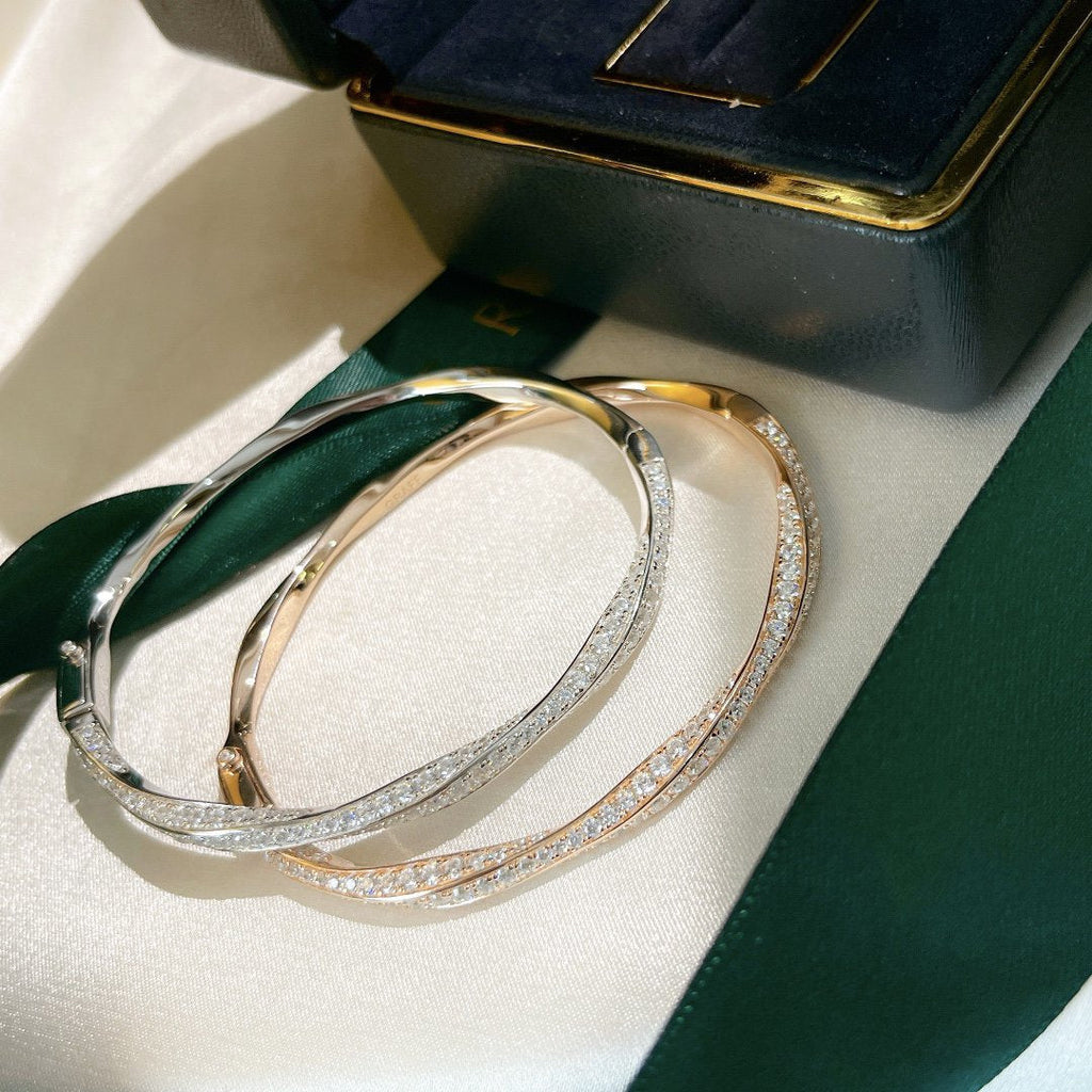 Graff Spiral Paved Cubic Zirconia Bangle Bracelet