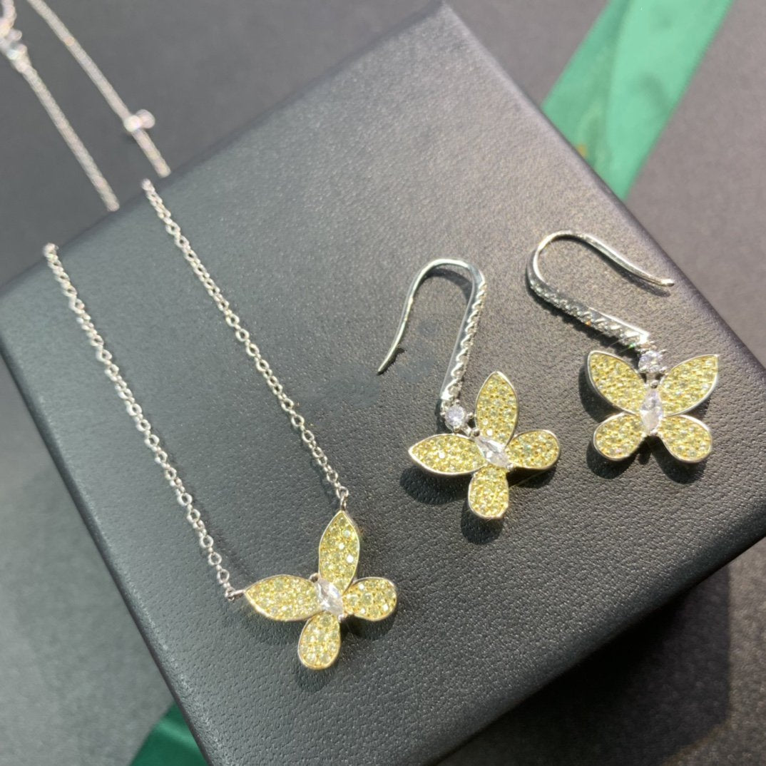 Graff Butterfly Yellow Cubic Zirconia Paved Necklace