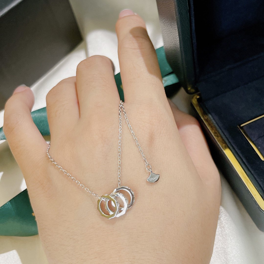 Graff Laurence Signature Triple Paved Silver Cubic Zirconia Necklace