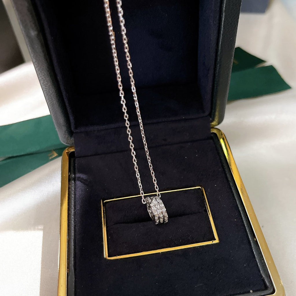 Graff Laurence Signature Triple Paved Silver Cubic Zirconia Necklace