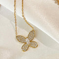 Graff Butterfly Gold Cubic Zirconia Paved Necklace