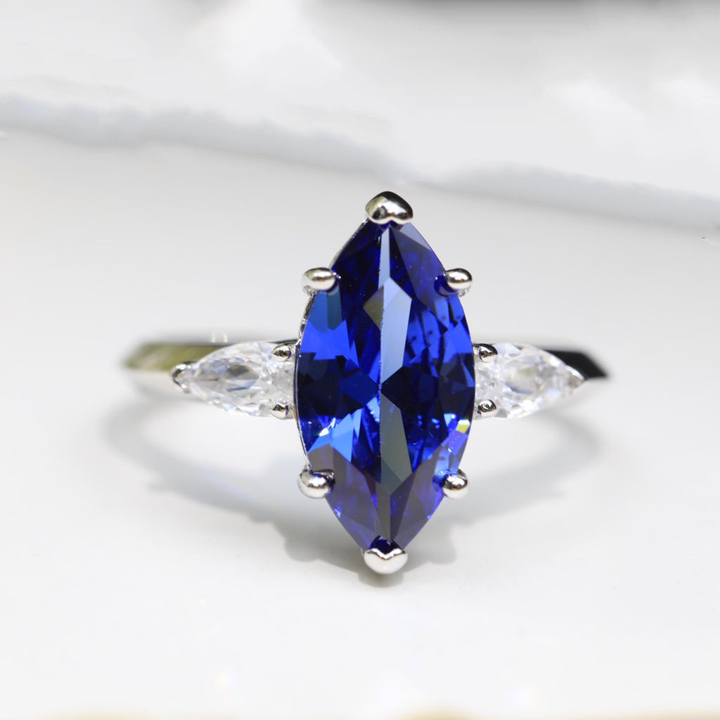 Graff Promise Marquise Cut Blue Cubic Zirconia Engagement Ring