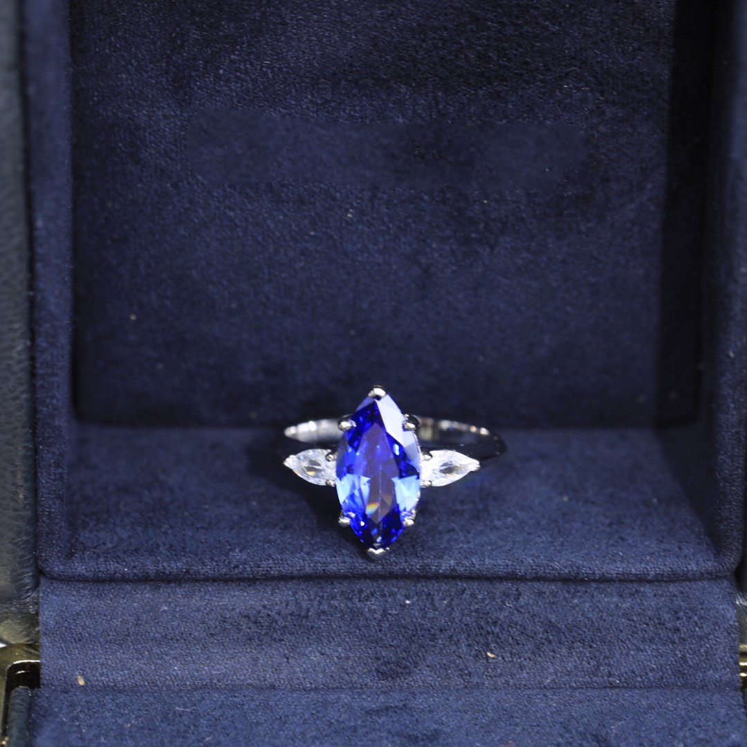 Graff Promise Marquise Cut Blue Cubic Zirconia Engagement Ring