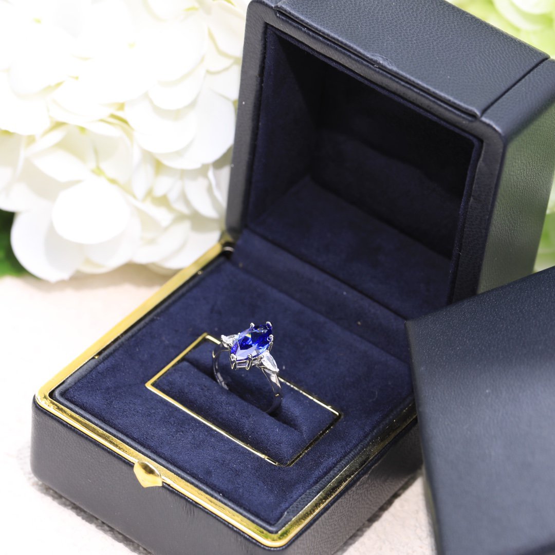 Graff Promise Marquise Cut Blue Cubic Zirconia Engagement Ring