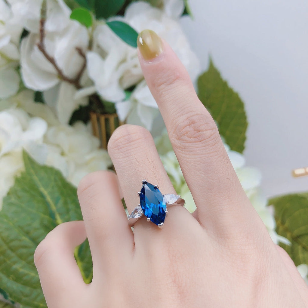 Graff Promise Marquise Cut Blue Cubic Zirconia Engagement Ring
