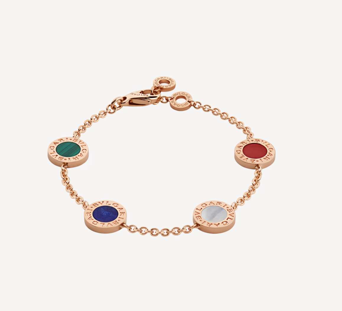 Bvlgari Pink Gold Multicolor 4 Motif Bracelet