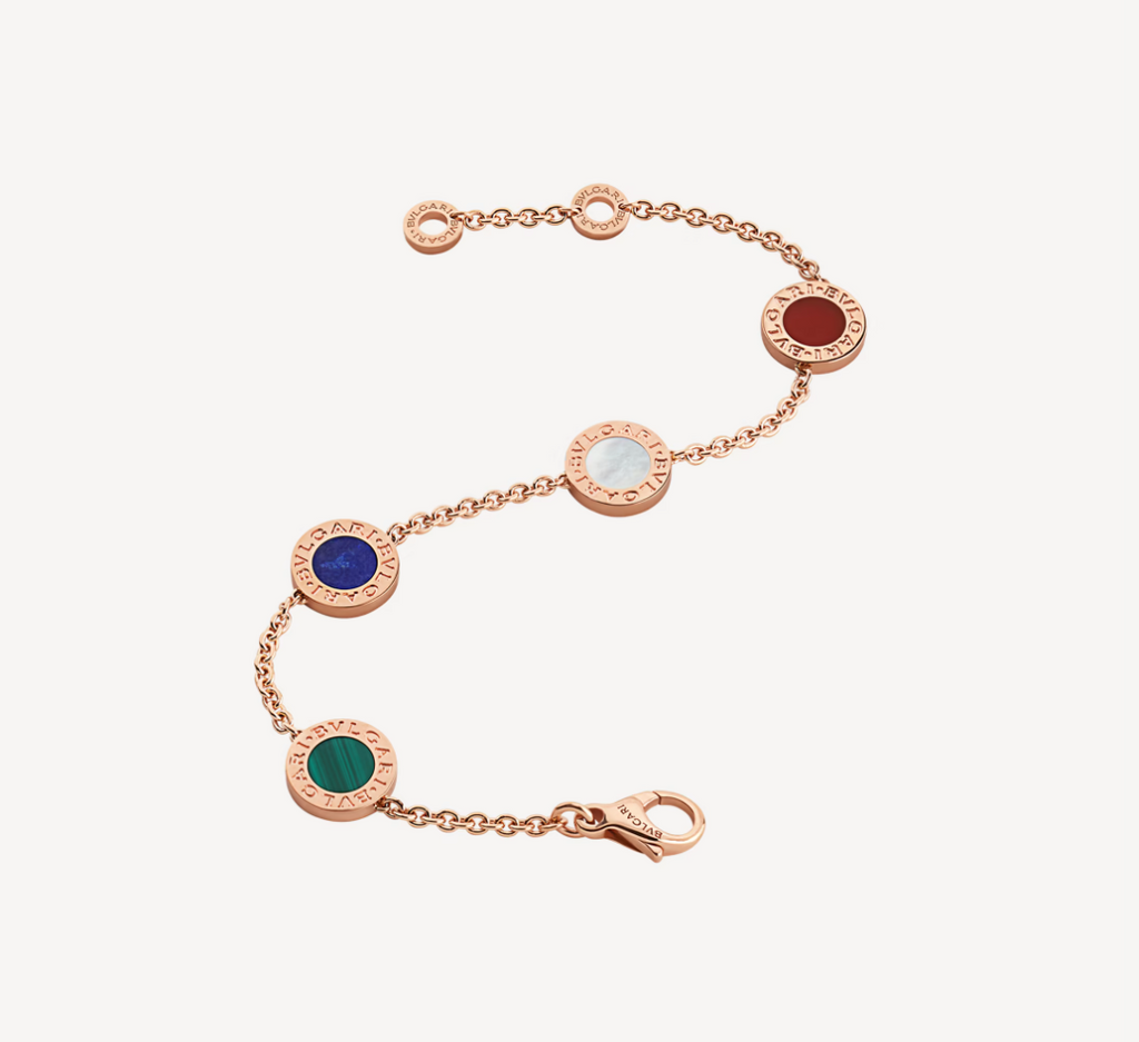 Bvlgari Pink Gold Multicolor 4 Motif Bracelet