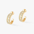Messika Creoles Move Paved Pink Gold Cubic Zirconia Earrings