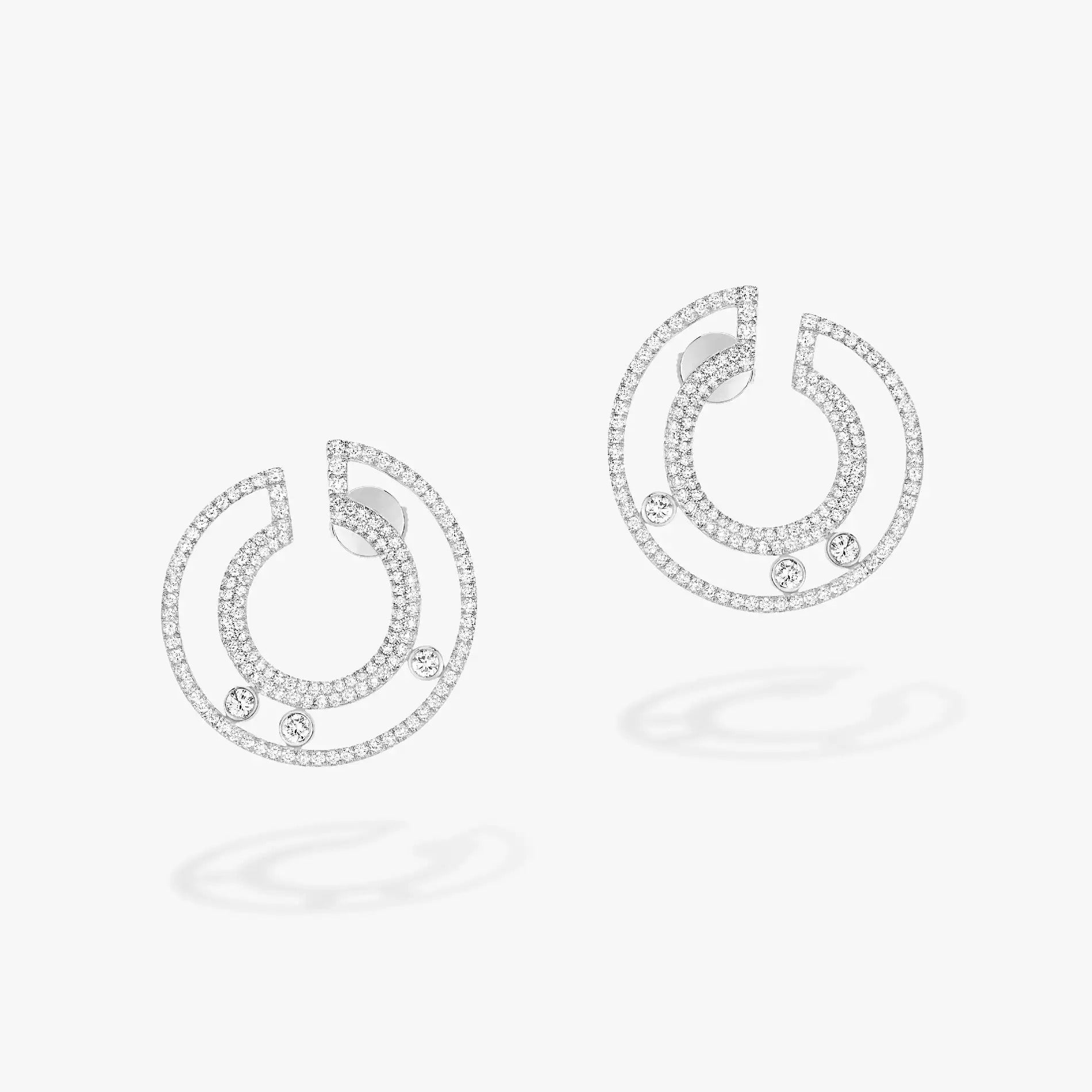 Messika Creoles Move Romane Paved Silver Cubic Zirconia Earrings