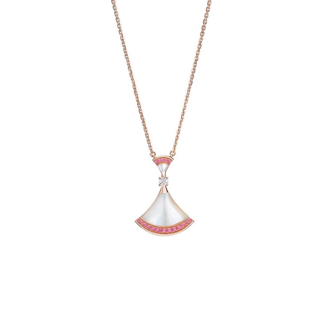 Bvlgari Dream Necklace MOP Pink Cubic Zirconia
