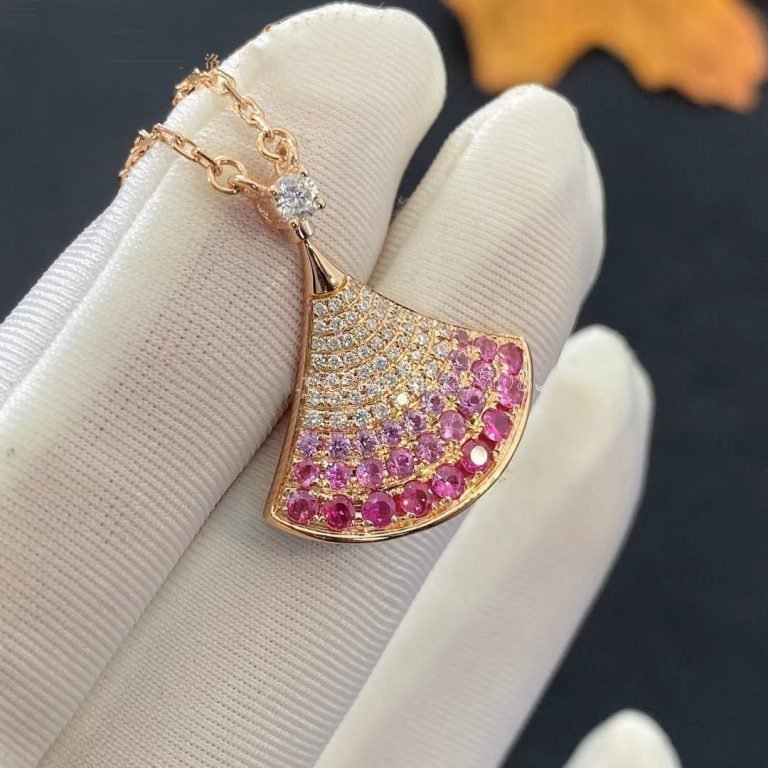 Bvlgari Dream Necklace Pink Gold Pink Cubic Zirconia