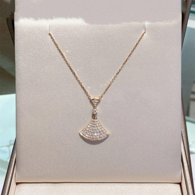 Bvlgari Dream Necklace Pink Gold Full Cubic Zirconia
