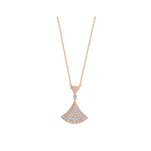 Bvlgari Dream Necklace Pink Gold Full Cubic Zirconia