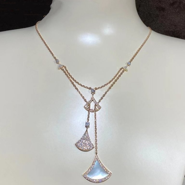 Bvlgari Dream Necklace 3 Motif White MOP Cubic Zirconia