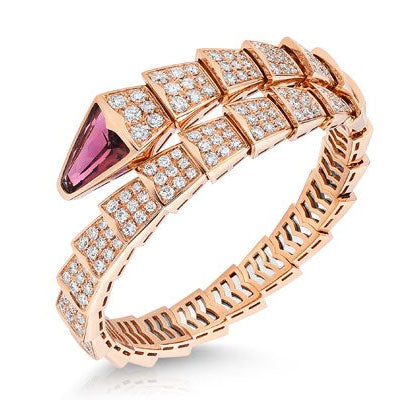 Bvlgari Serpenti Bracelet 8MM Rose Gold Cubic Zirconia
