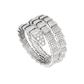 Bvlgari Serpenti Bracelet 8MM Silver Cubic Zirconia Double Row