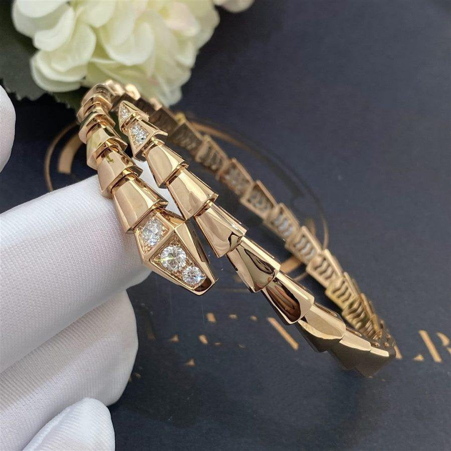 Bvlgari Serpenti Bracelet Cubic Zirconia Pink Gold