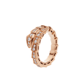 Bvlgari Serpenti Ring Pink Gold Cubic Zirconia Paved 4MM