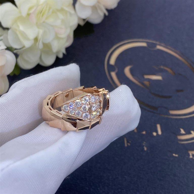 Bvlgari Serpenti Ring Pink Gold Cubic Zirconia