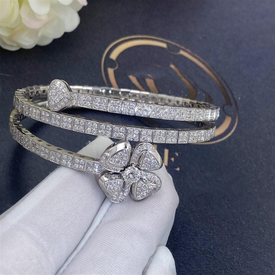 Bvlgari Fiorever Bracelet Silver Cubic Zirconia Double Row