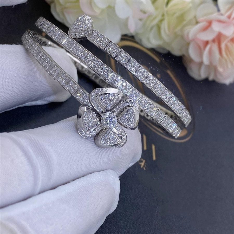 Bvlgari Fiorever Bracelet Silver Cubic Zirconia Double Row