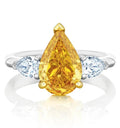 Graff Promise Pear Shape Yellow Silver Cubic Zirconia Ring
