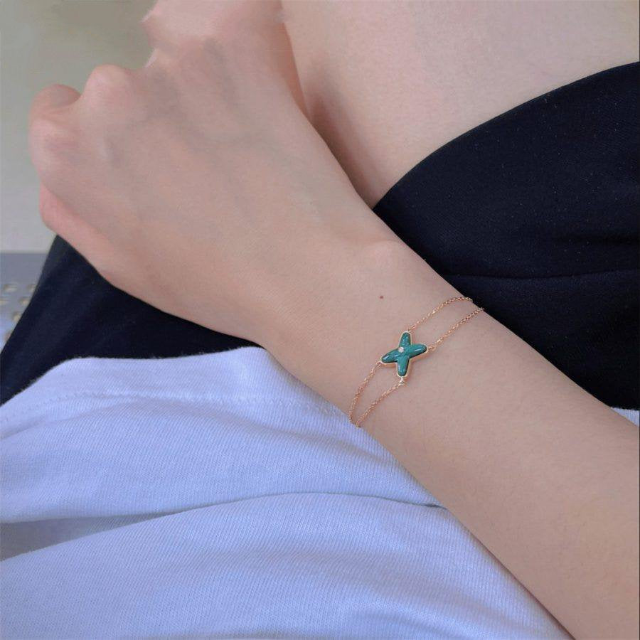 Chaumet Jeux Bracelet Malachite Pink Gold 1 Cubic Zirconia