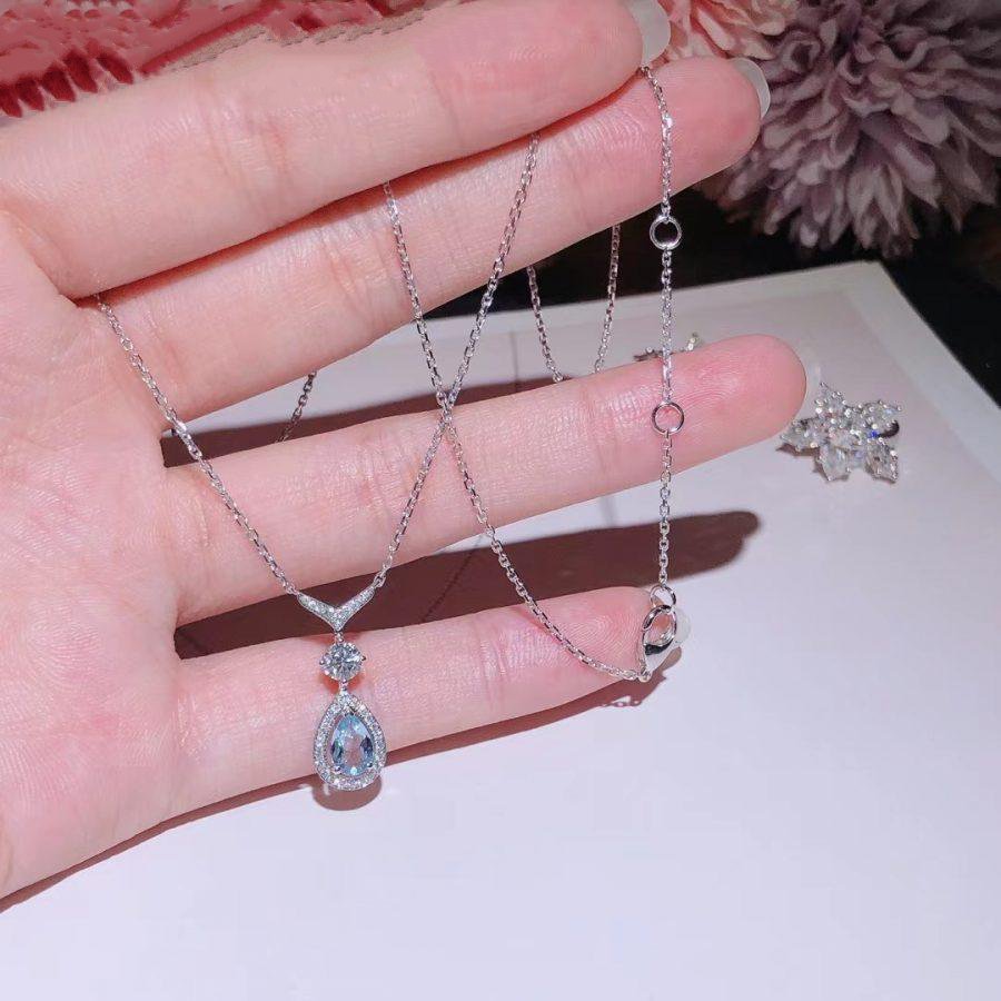 Chaumet Josephine Turquoise Light Silver Cubic Zirconia Necklace
