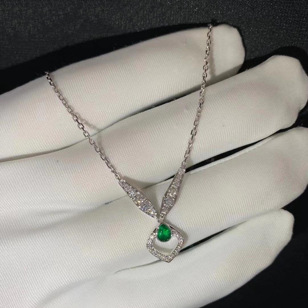 Chaumet Josephine Malachite Silver Cubic Zirconia Necklace