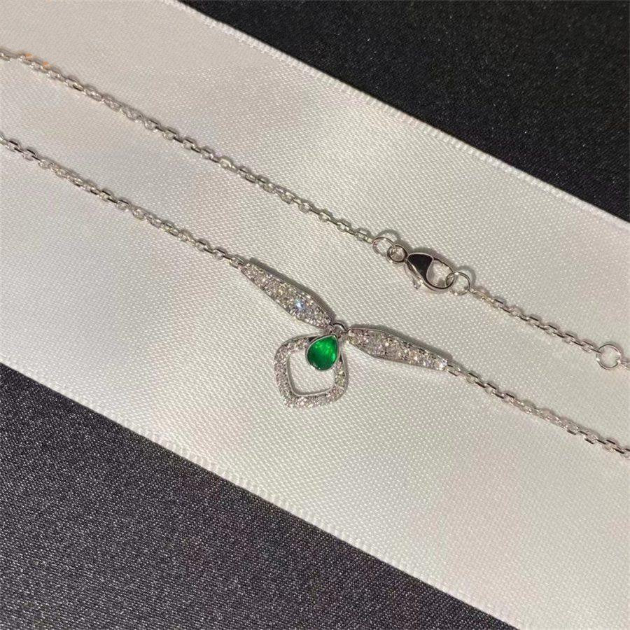 Chaumet Josephine Malachite Silver Cubic Zirconia Necklace