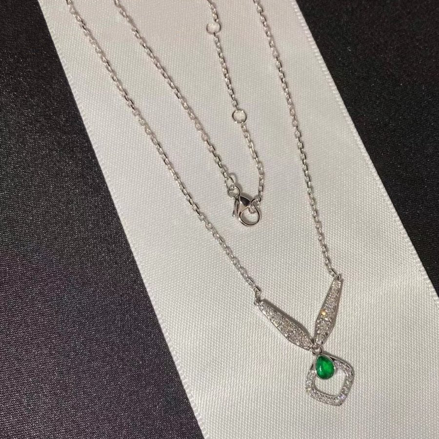 Chaumet Josephine Malachite Silver Cubic Zirconia Necklace