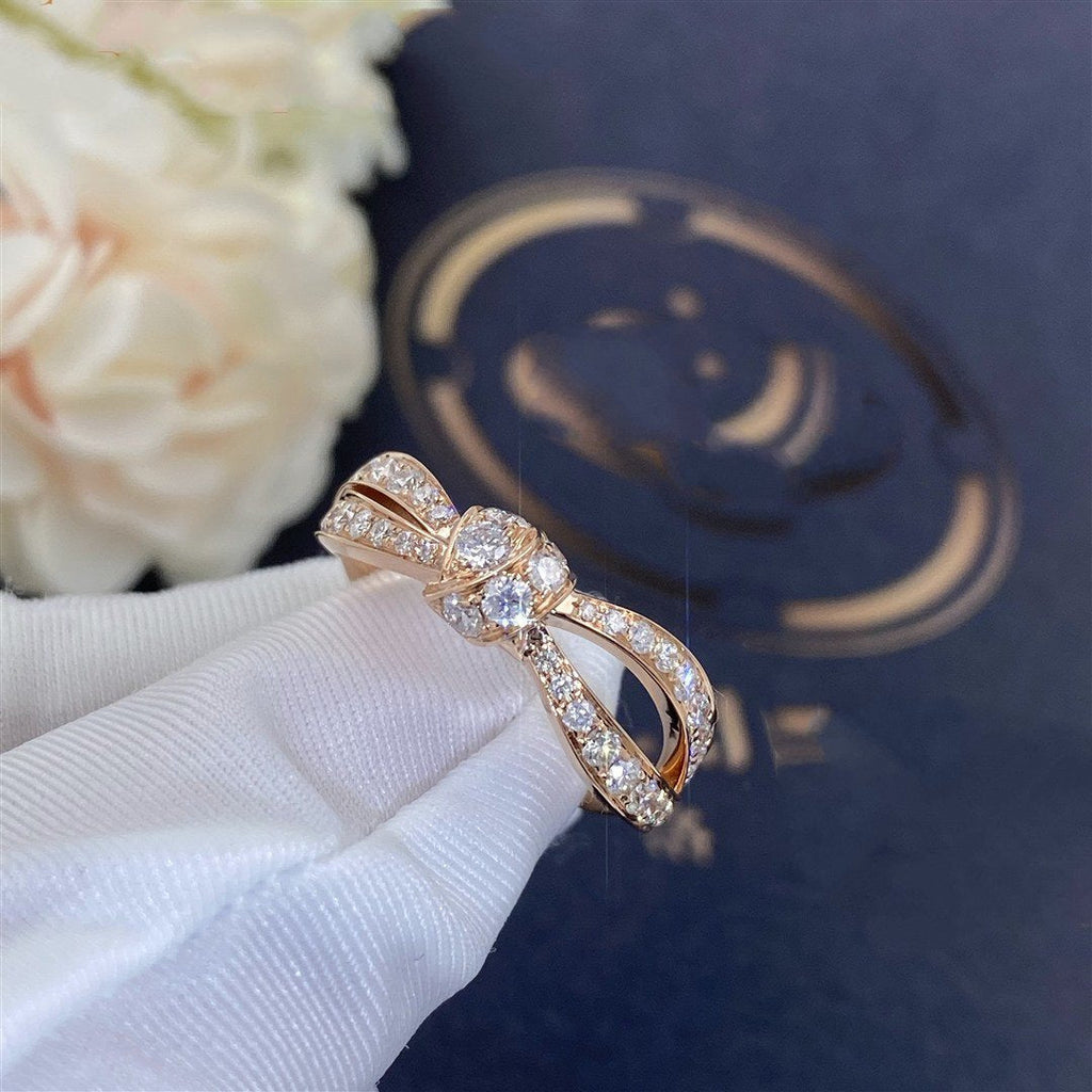 Chaumet Liens Pink Gold Cubic Zirconia Ring
