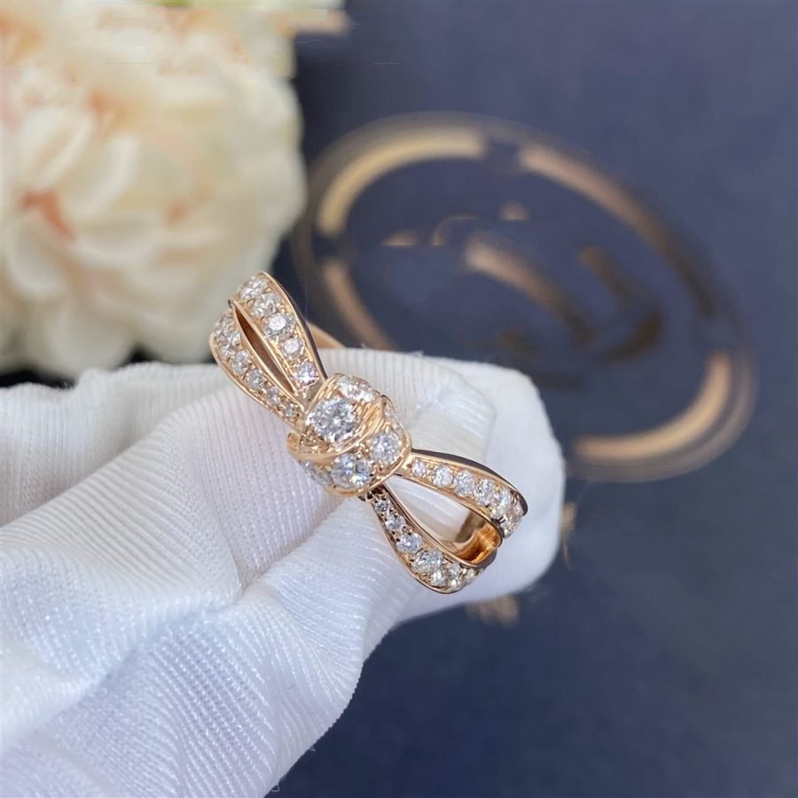 Chaumet Liens Pink Gold Cubic Zirconia Ring