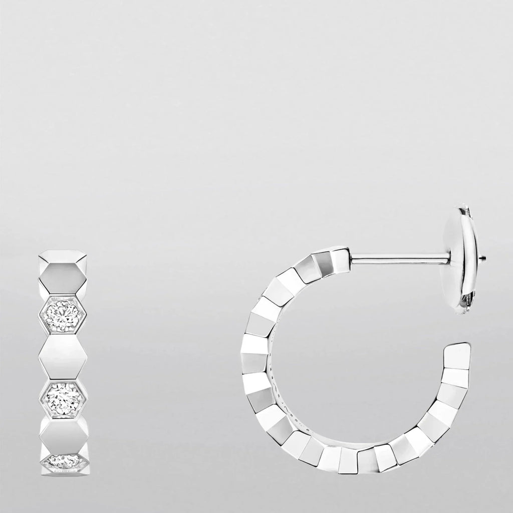 Chaumet Honee Silver Cubic Zirconia Hoop Earrings
