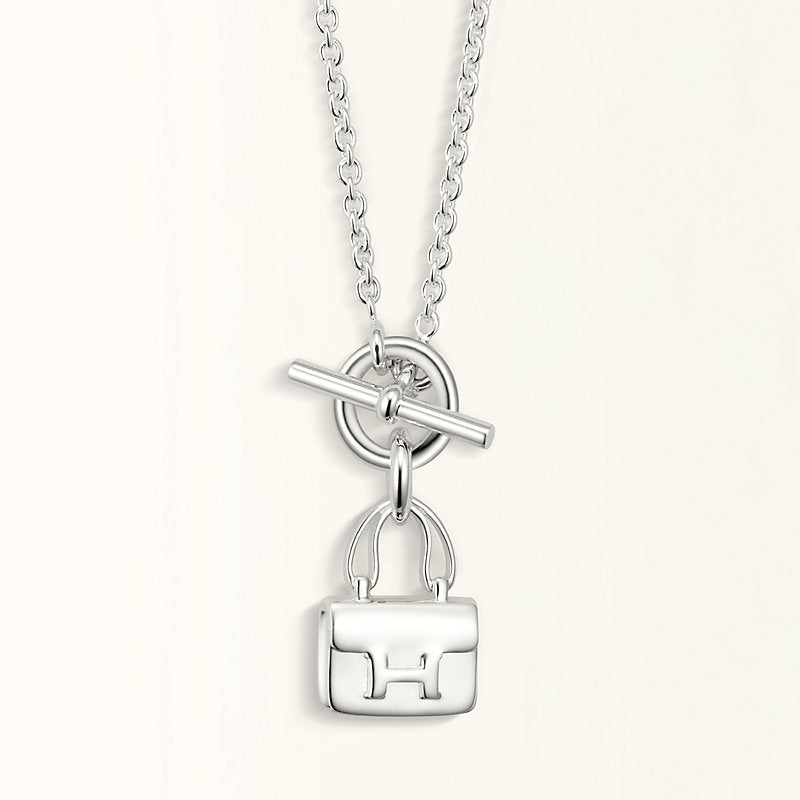 Hermes Pop H Pendant Silver Necklace
