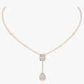 Messika My Twin Cubic Zirconia Pink Gold Tie Necklace