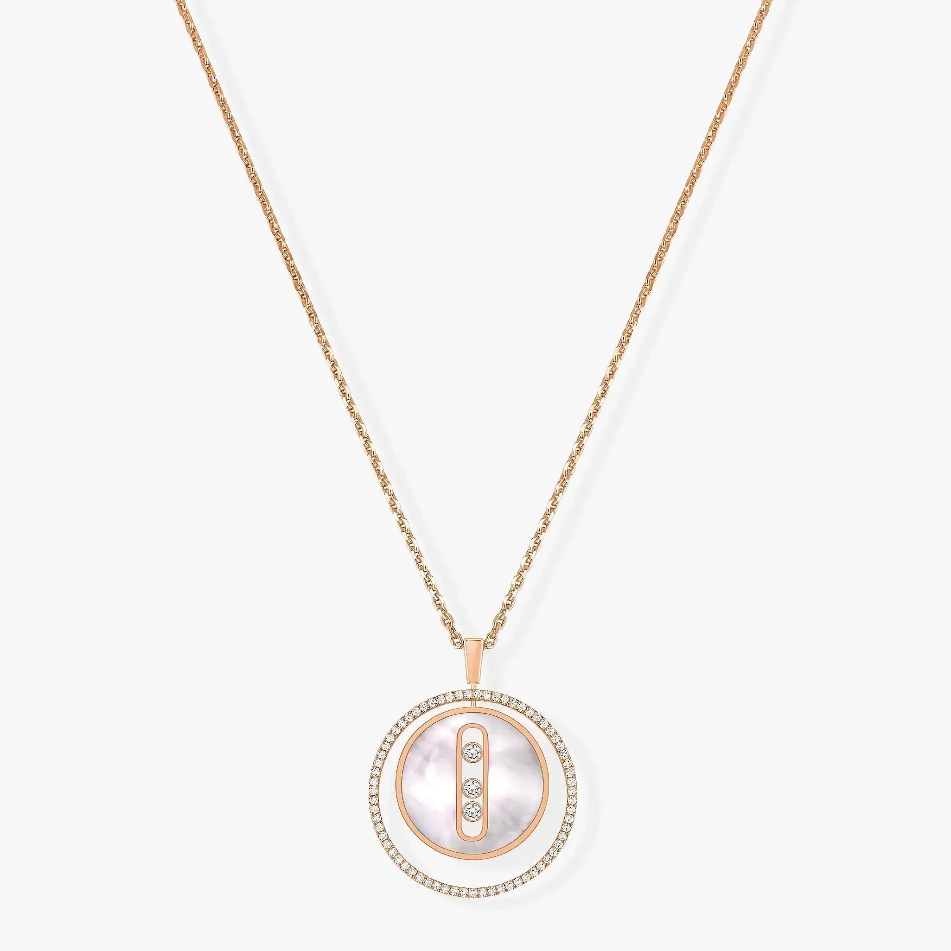 Messika Lucky Move Mm Nacre Blanche Cubic Zirconia Necklace