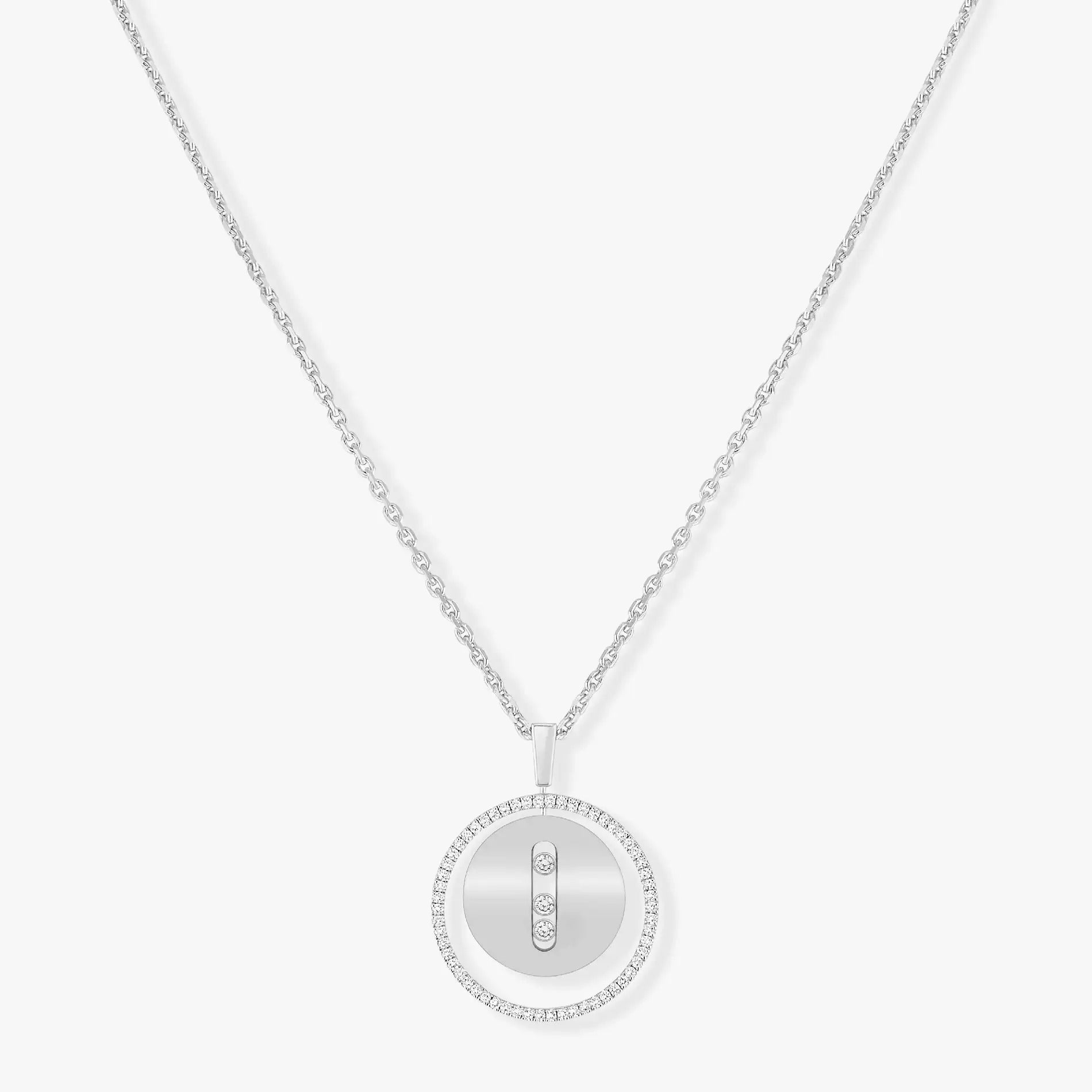 Messika Lucky Move Mm Silver Cubic Zirconia Necklace
