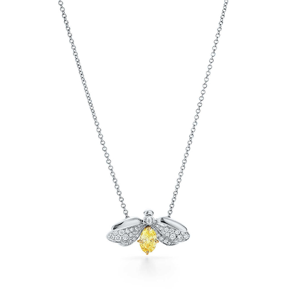 Tiffany Paper Flowers Yellow Cubic Zirconia Firefly Pendant