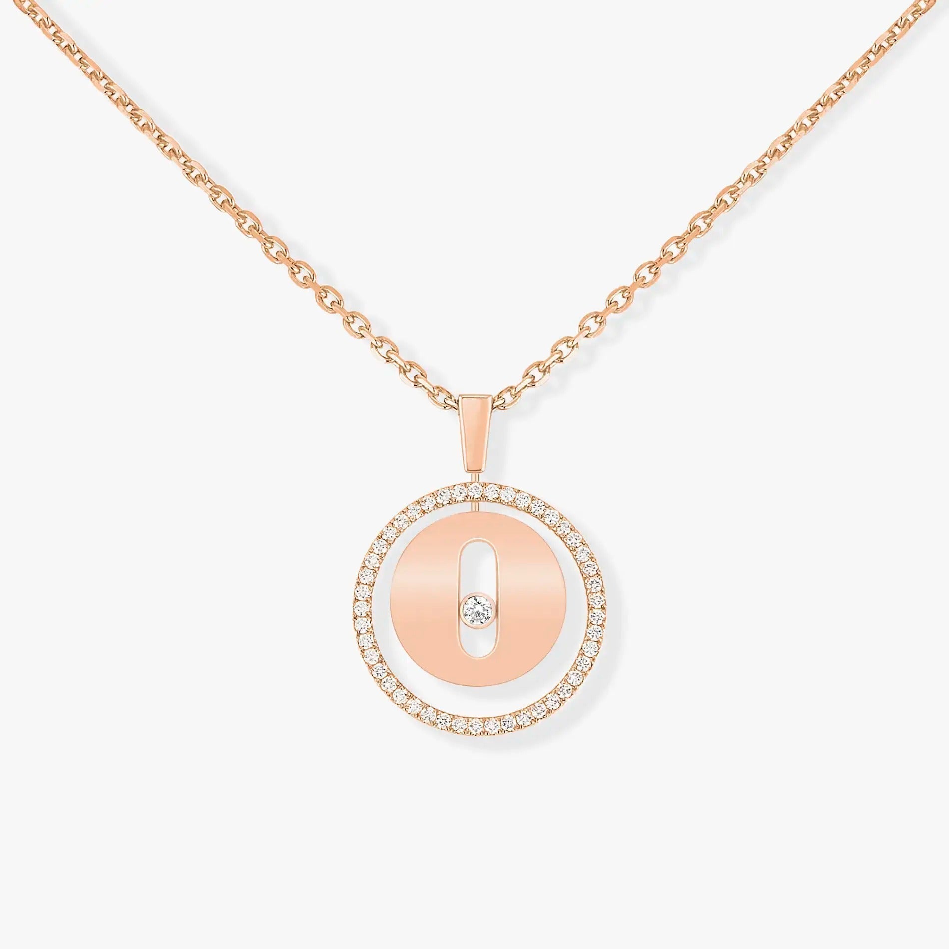 Messika Lucky Move PM Necklace Pink Gold Cubic Zirconia