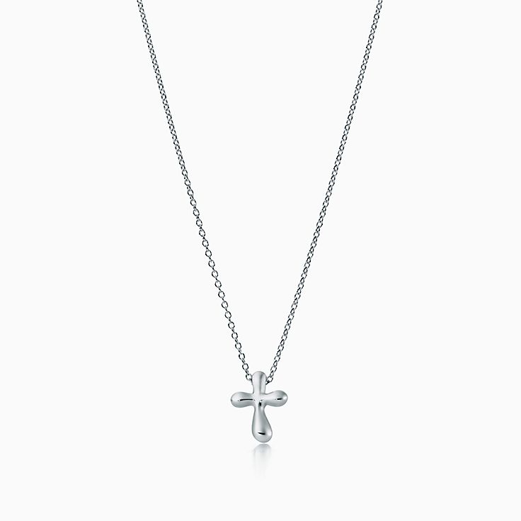 Tiffany Cross Pendant Mini Bare Cross Necklace