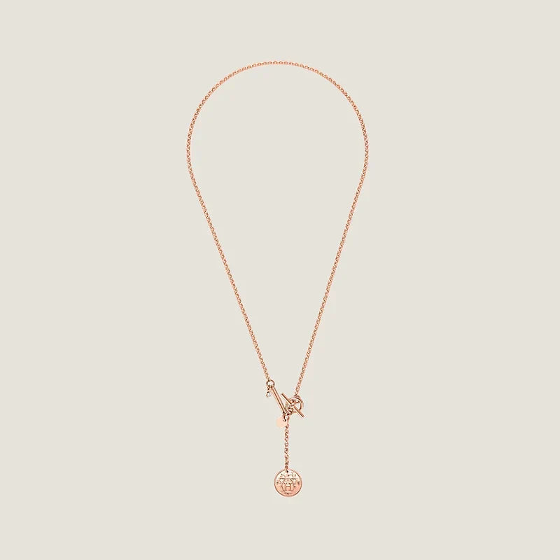 Hermes Ex-Libris Pendant Pink Gold Small