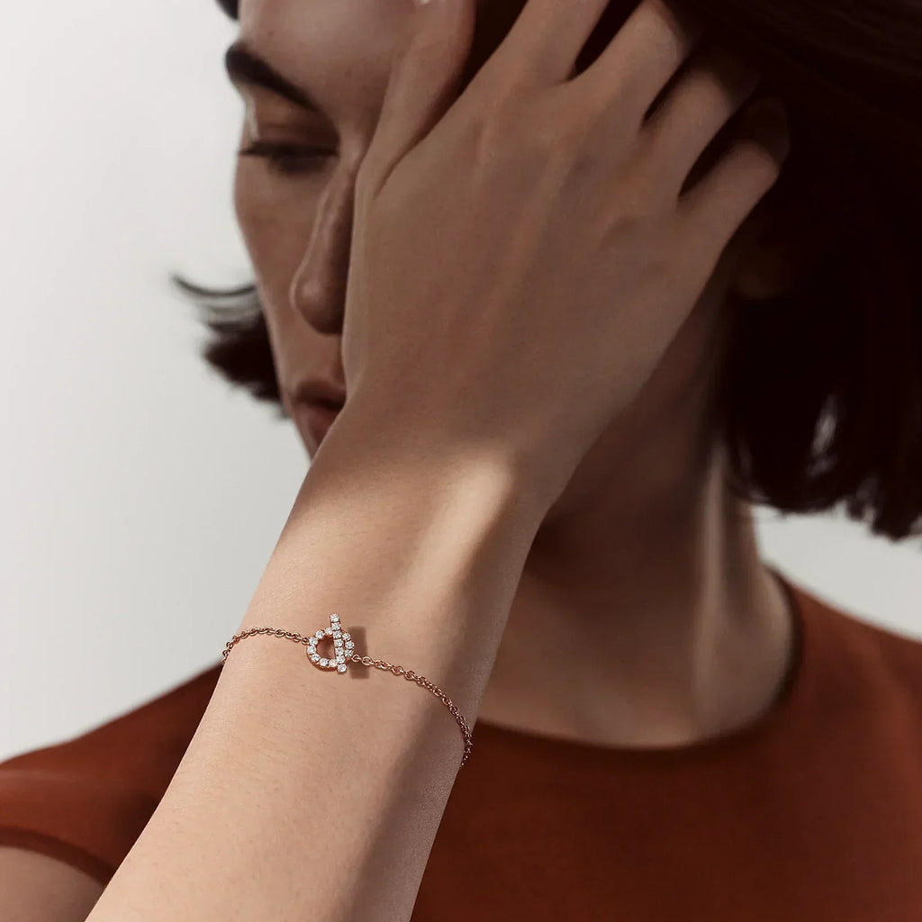 Hermes Finesse Pink Gold Cubic Zirconia Bracelet