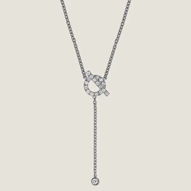 Hermes Finesse Silver Cubic Zirconia Necklace