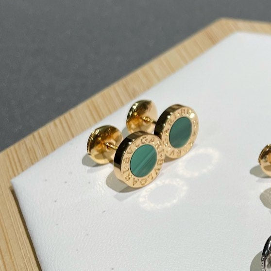 Bvlgari Earrings Cluster Malachite Gold